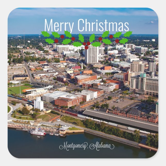 Montgomery, Alabama Chistmas greetings Square Sticker (Front)