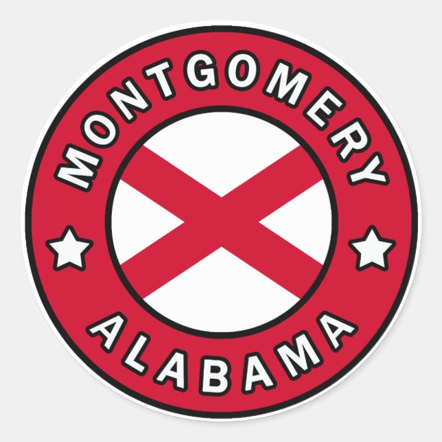 Montgomery Alabama Classic Round Sticker (Front)