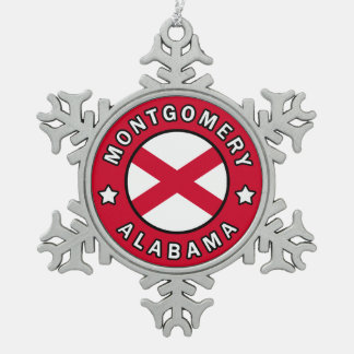 Montgomery Alabama Snowflake Pewter Christmas Ornament