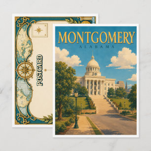Montgomery Alabama State Capitol GeoSaga Postcard