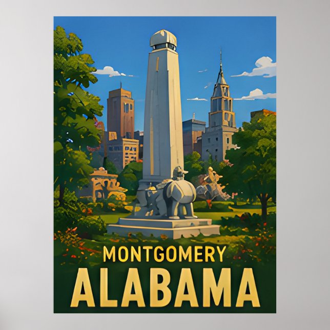 Montgomery Alabama Travel Gift Poster (Front)