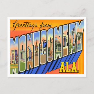 Montgomery, Alabama Vintage Big Letters Postcard