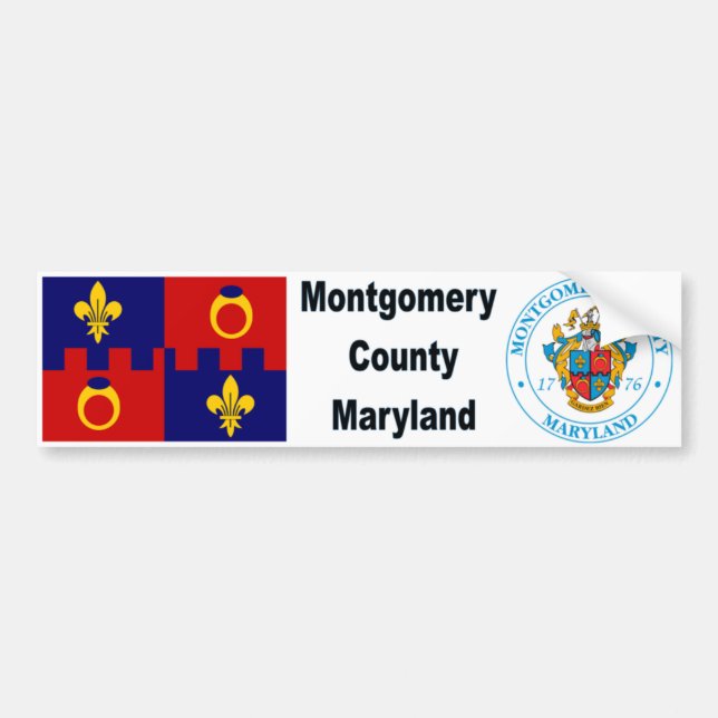 Montgomery County MD Flag and Seal Bumpersticker Bumper Sticker (Front)