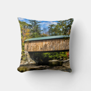 Montgomery Covered Bridge with fall foliage Cushion