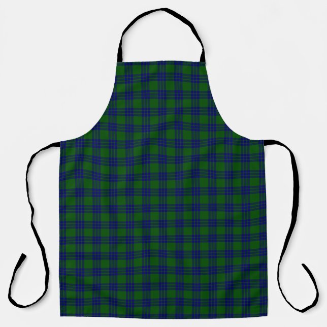 Montgomery tartan green blue plaid apron (Front)