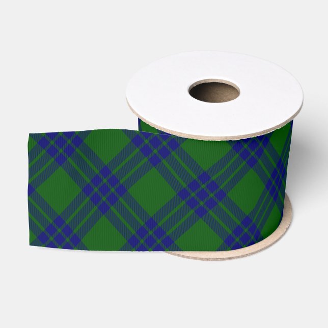 Montgomery tartan green blue plaid grosgrain ribbon (Spool)