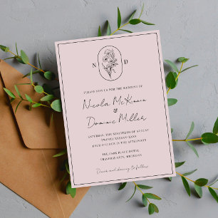 Month Flower August Fully Customise Wedding Invitation