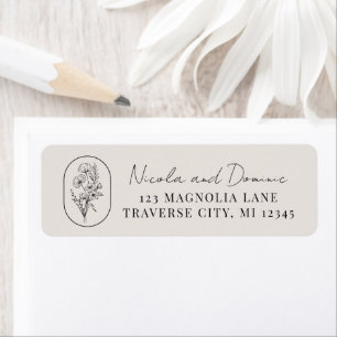 Month Flower   August   Wedding Return Address