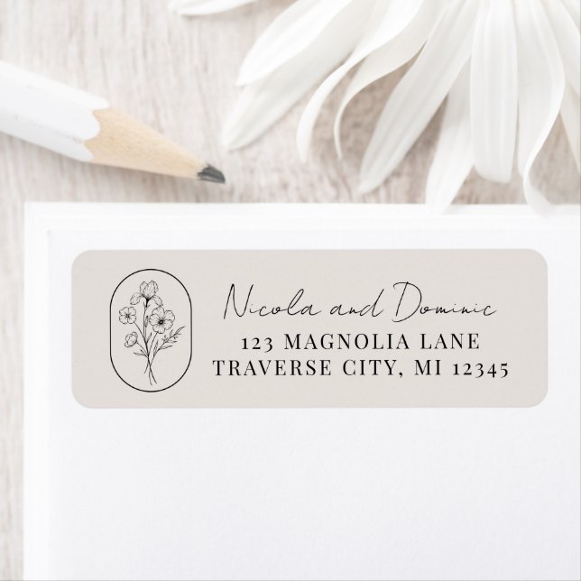 Month Flower | February | Wedding Return Address (Insitu)