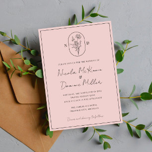 Month Flower July Fully Customise Wedding Invitation