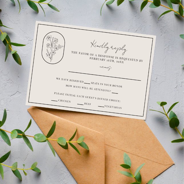 Month Flower | March | Fully Customise Wedding RSVP Card (Creator Uploaded)