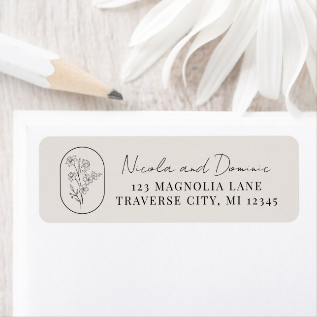 Month Flower | March | Wedding Return Address (Insitu)