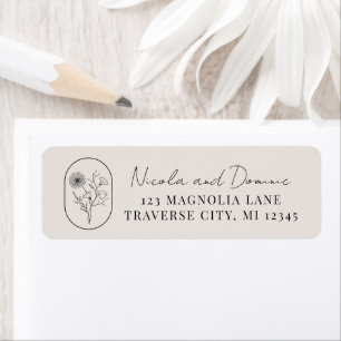 Month Flower September Wedding Return Address