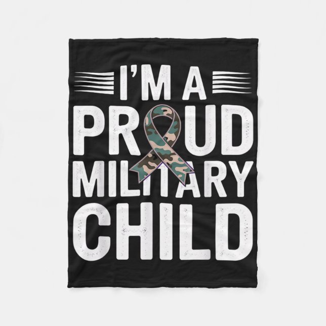 Month Military Child Costume Im Proud Military Chi Fleece Blanket (Front)