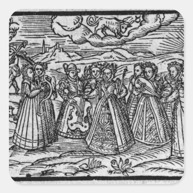 Month of April, from 'The Shepheardes Calender Square Sticker (Front)