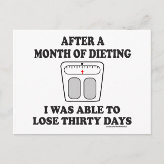 MONTH OF DIETING T-SHIRTS AND GIFTS POSTCARD