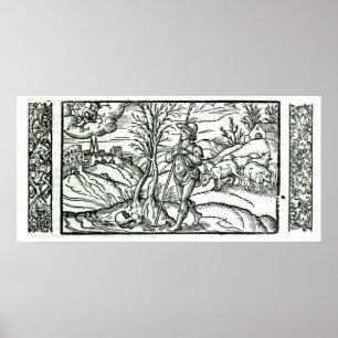 Month of January from a Shepherds calendar Poster