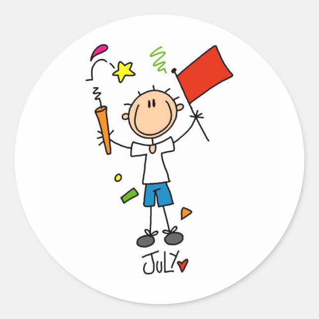 Month of July Classic Round Sticker (Front)