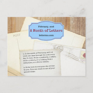 Month of Letters postcard