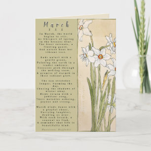 Month of March Born In Prose Flower Card