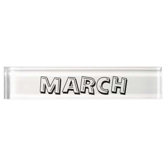 Month of March Desk Nameplate by Janz (Front)