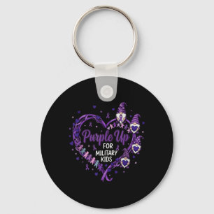Month of Military Child Purple Up for Military Key Ring