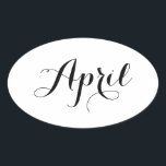 Month Stickers: April Oval Sticker<br><div class="desc">Enjoy these monthly Bullet Journal stickers in Esperanto.

Feel free to customise this item using the options.  Peace!</div>
