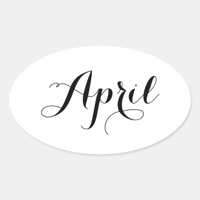 Month Stickers: April Oval Sticker (Front)