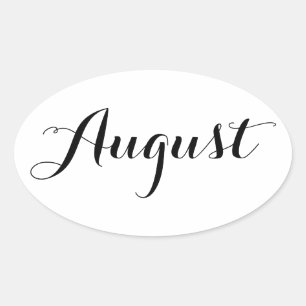 Month Stickers: August Oval Sticker