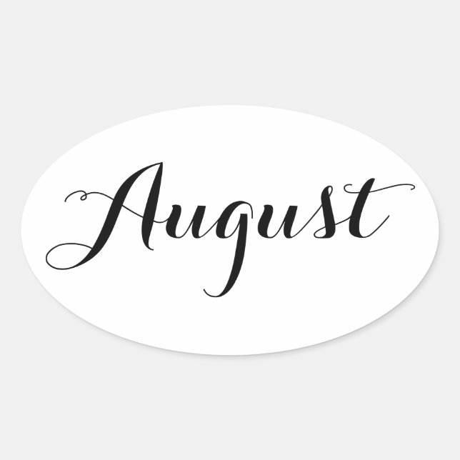 Month Stickers: August Oval Sticker (Front)