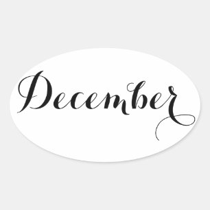 Month Stickers: December Oval Sticker