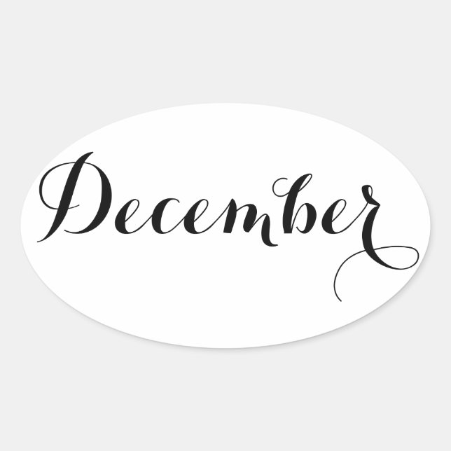 Month Stickers: December Oval Sticker (Front)