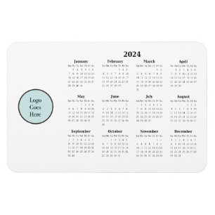 Monthly 2024 Calendar Magnet with Business Logo