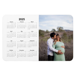 Monthly 2025 Calendar Magnet with Photo