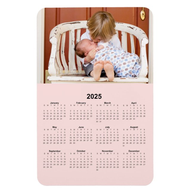 Monthly 2025 Sibling Photo Calendar Magnet (Vertical)