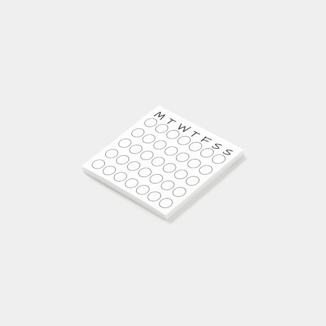 Monthly Calendar Circles Habit Tracker Journalling Post-it Notes (Angled)