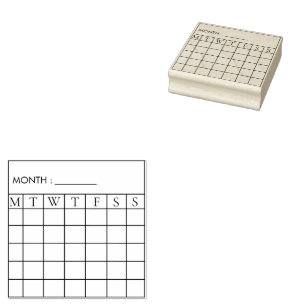 Monthly Calendar Planner Rubber Stamp
