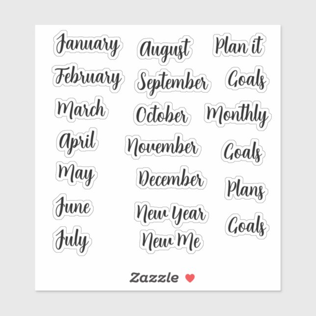 Monthly Decorative Custom Stickers For Planner (Sheet)