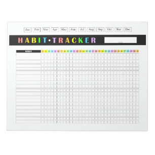 Monthly Habit Tracker Rainbow Notepad