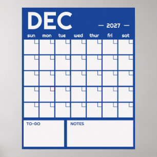 Monthly Large Undated Vibrant Colour Wall Calendar Poster