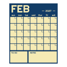 Monthly Large Undated Vibrant Colour Wall Calendar