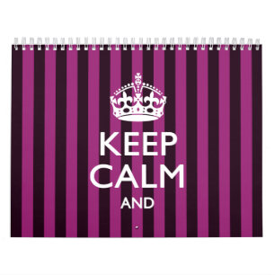 Monthly Personalised KEEP CALM AND Your Text 2025 Calendar