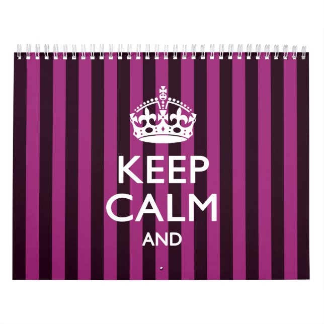 Monthly Personalised KEEP CALM AND Your Text 2025 Calendar (Cover)