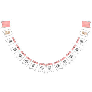 Monthly picture banner First birthday Teddy bear