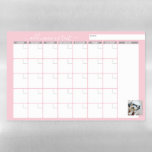 Monthly Planner modern script and photo pink Magnetic Dry Erase Sheet<br><div class="desc">A girly yet upscale design in fresh, cheerful colours. If you need to adjust the text or colours, click on the customise it button and make changes. Perfect to start the New Year and stay organised with this calendar. A perfect organisation tool for any home office, mum or even a...</div>