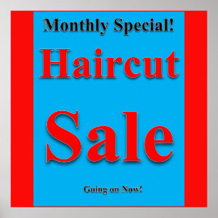 Monthly Special Haircut Sale Poster Matte