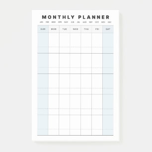 Monthly Study Planner Post-it Notes