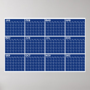 Monthly Undated Minimalist Wall Planner Calendar Poster