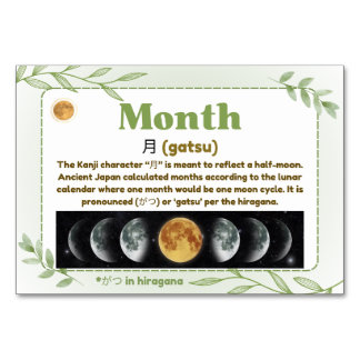 Months in Japanese (Flash Cards) Table Number