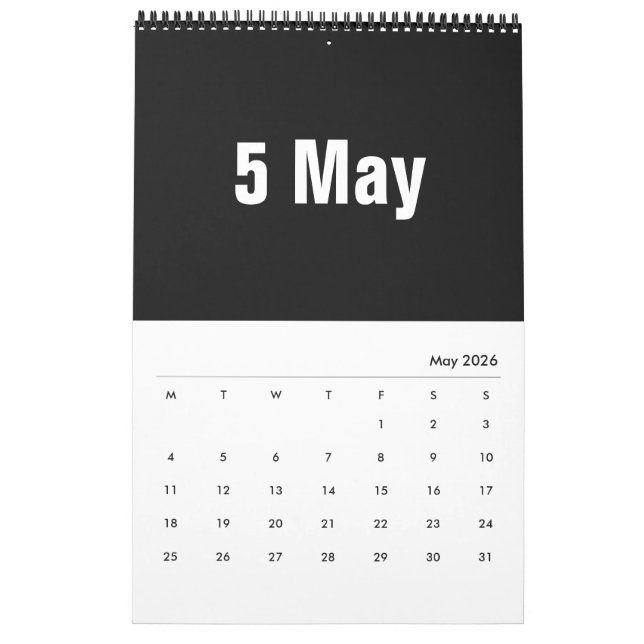 Months in White ~ 2025 Calendar (May 2026)